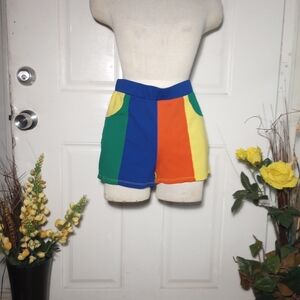 Fashion Nova Color Block Rainbow Dream Booty Shorts Size Large
